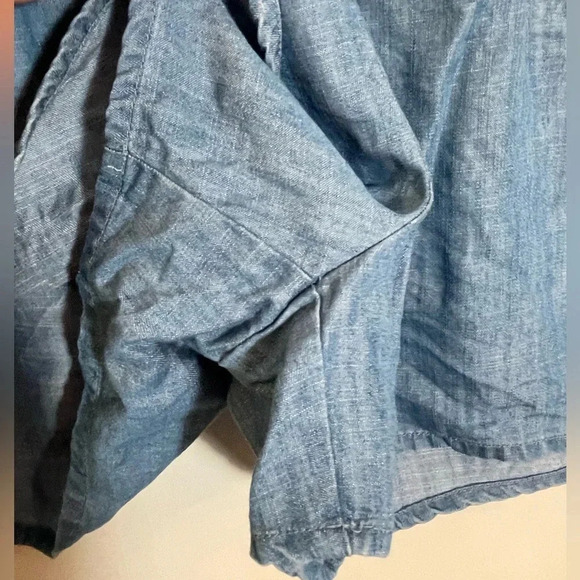 Francescas Blue Rain Shorts Floral Embroidered Pull On Elastic Waist Medium EUC - Picture 5 of 11